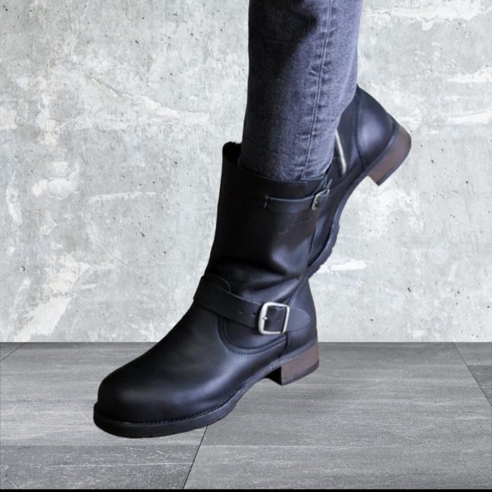Engineer Boots by Mellow Walk Womens Sz 8.5 Black Leather  Motorcycle
